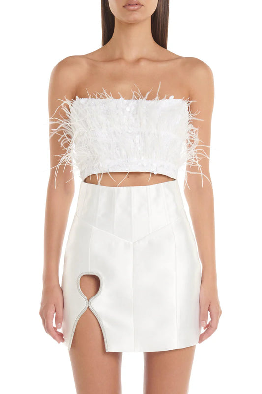 Alana Cutout Sequin White Mini Dress