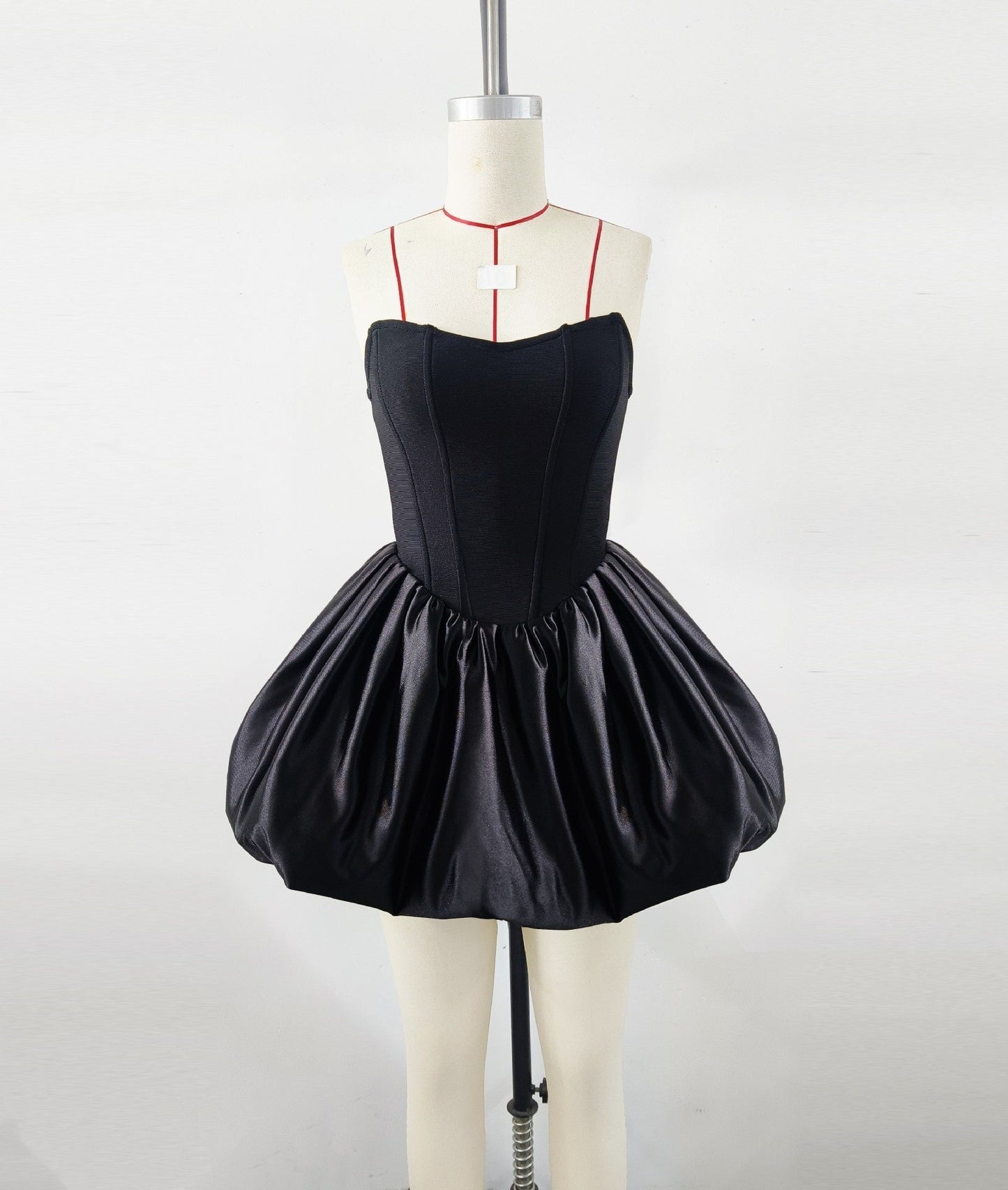 High-end Women's Fishbone Tube Top Pettiskirt Fluffy Pumpkin Dress Gold Aclosy