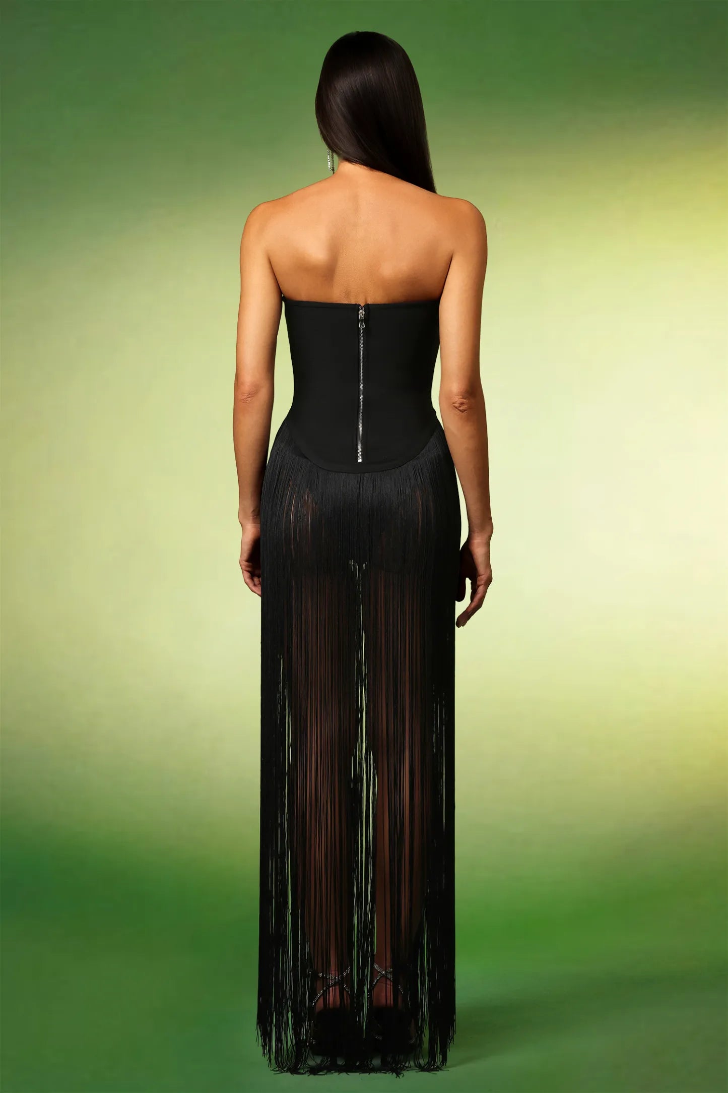 Alara Fringe Sleeveless Strapless Tassel Bandage Bodysuit