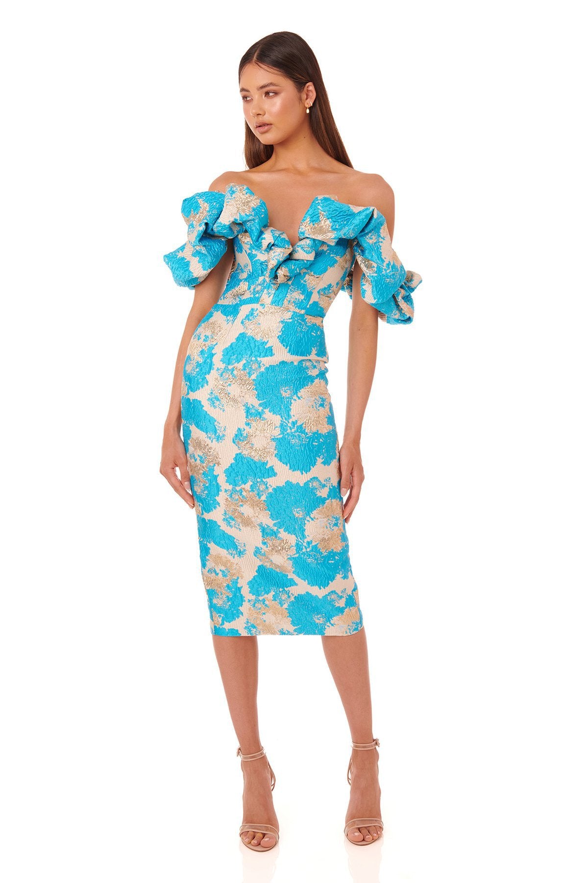 Women's Fashion Temperament Jacquard V-neck Dress Aclosy