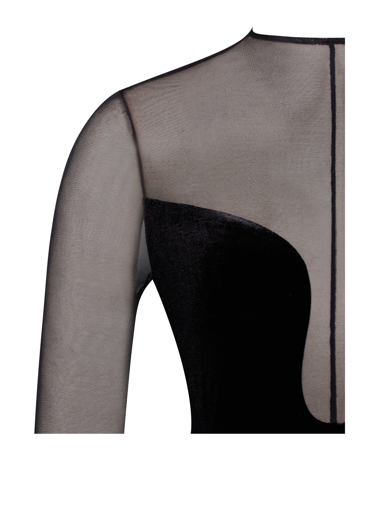 European And American Women's Black Mesh Patchwork Dress Aclosy