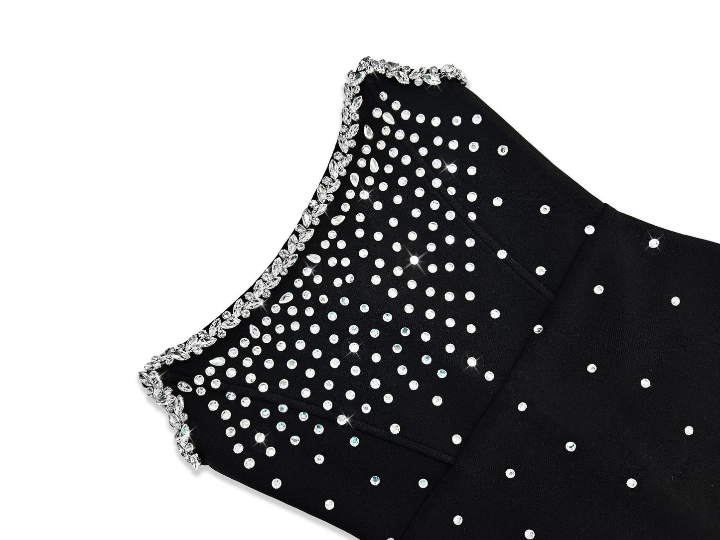 Dera Crystal Mini Black Party Dress