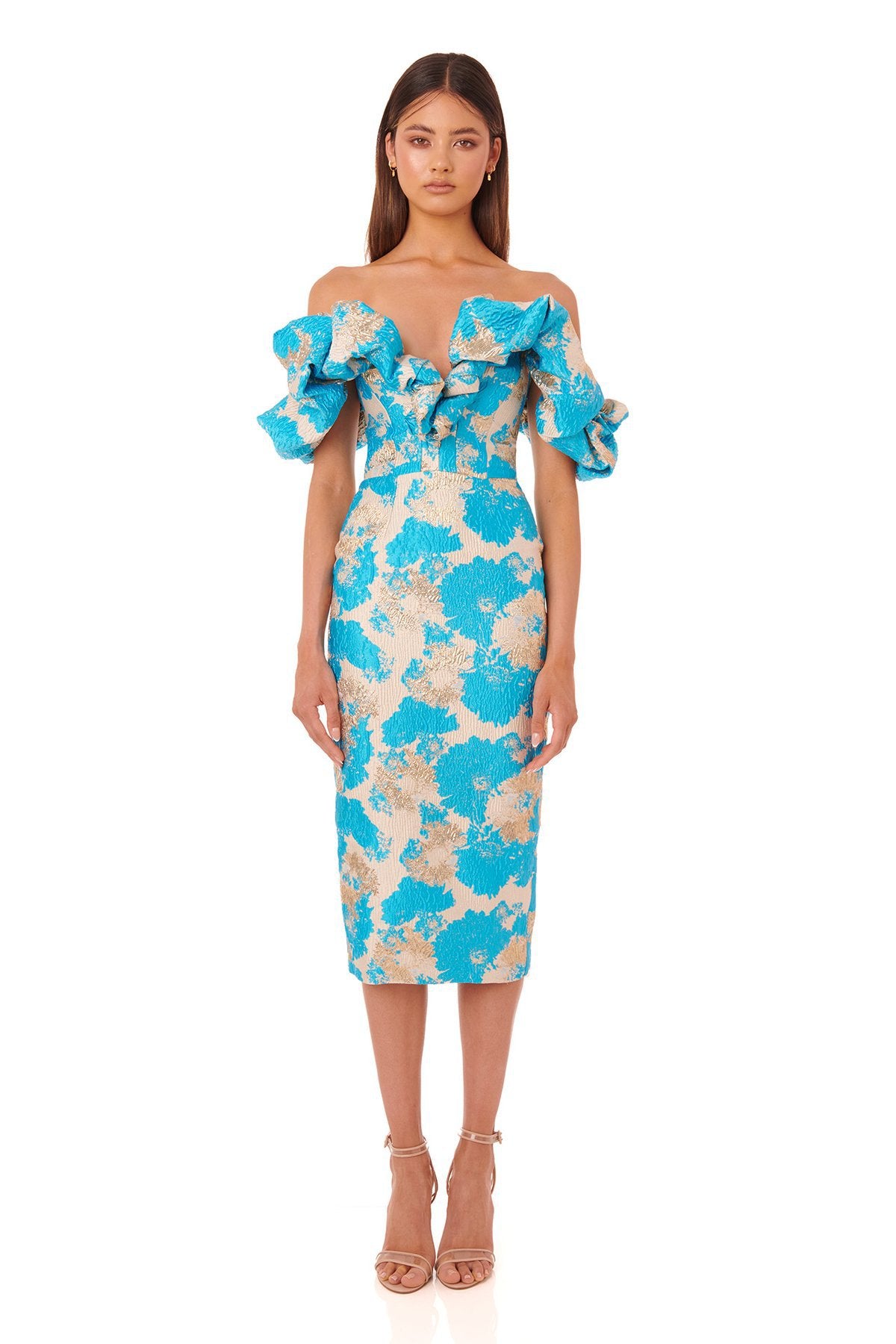 Women's Fashion Temperament Jacquard V-neck Dress Aclosy