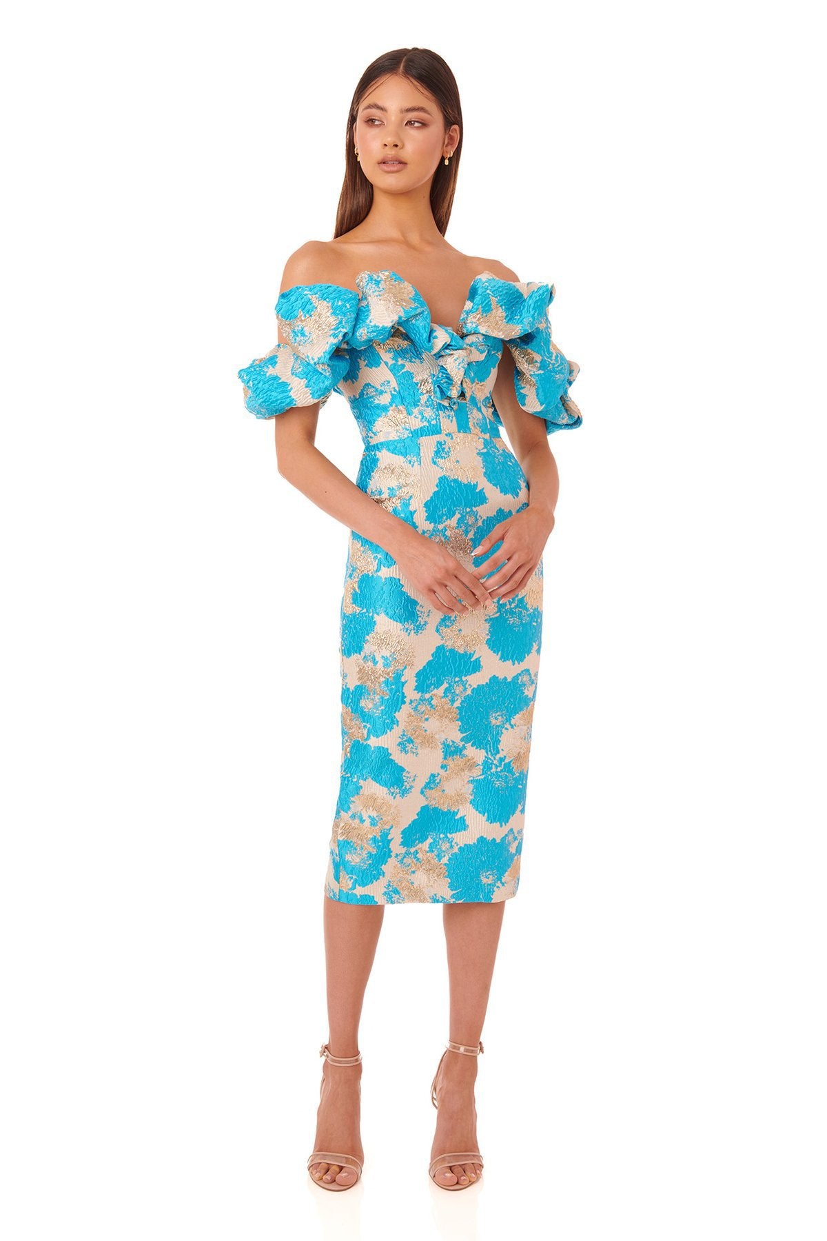 Women's Fashion Temperament Jacquard V-neck Dress Aclosy