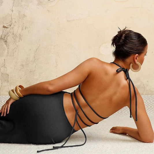 Cross-border Summer Sexy Temperament Suspender Fishtail Long Skirt aclosy