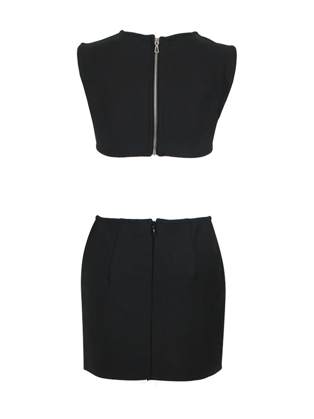 Alyia Elite Cutout Rhinestone Bandage Set Dress Aclosy