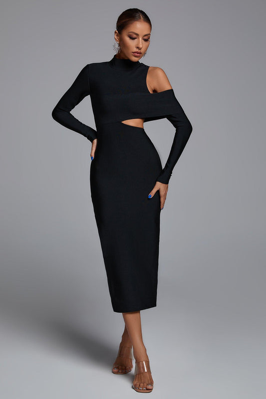 Alyia Cut-out Maxi Bandage Dress aclosy