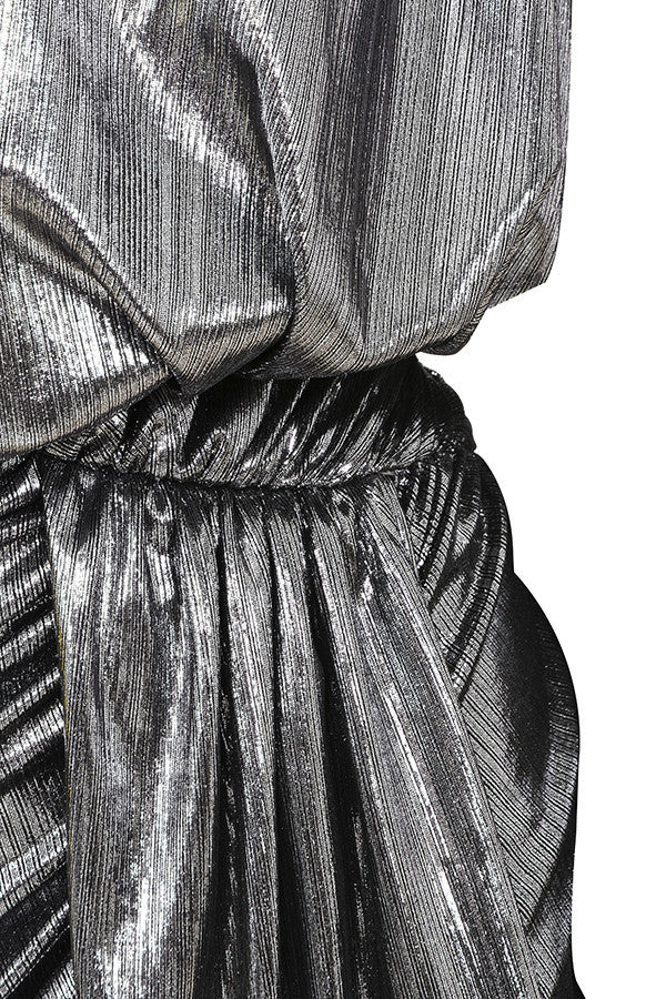 Women's Simple Sexy Silver Long Sleeve Dress Aclosy