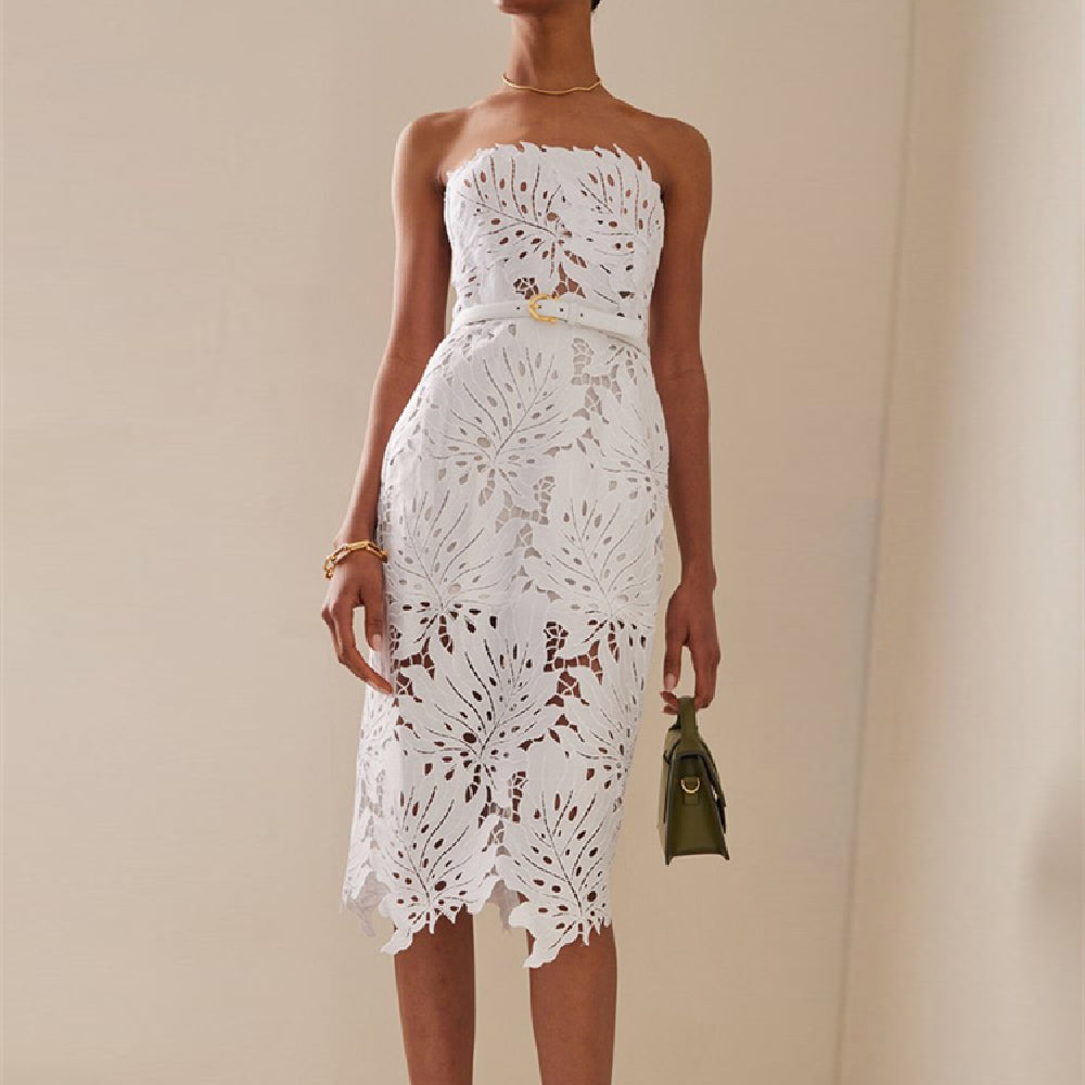 Women's Fashion Solid Color Bandage Dress aclosy