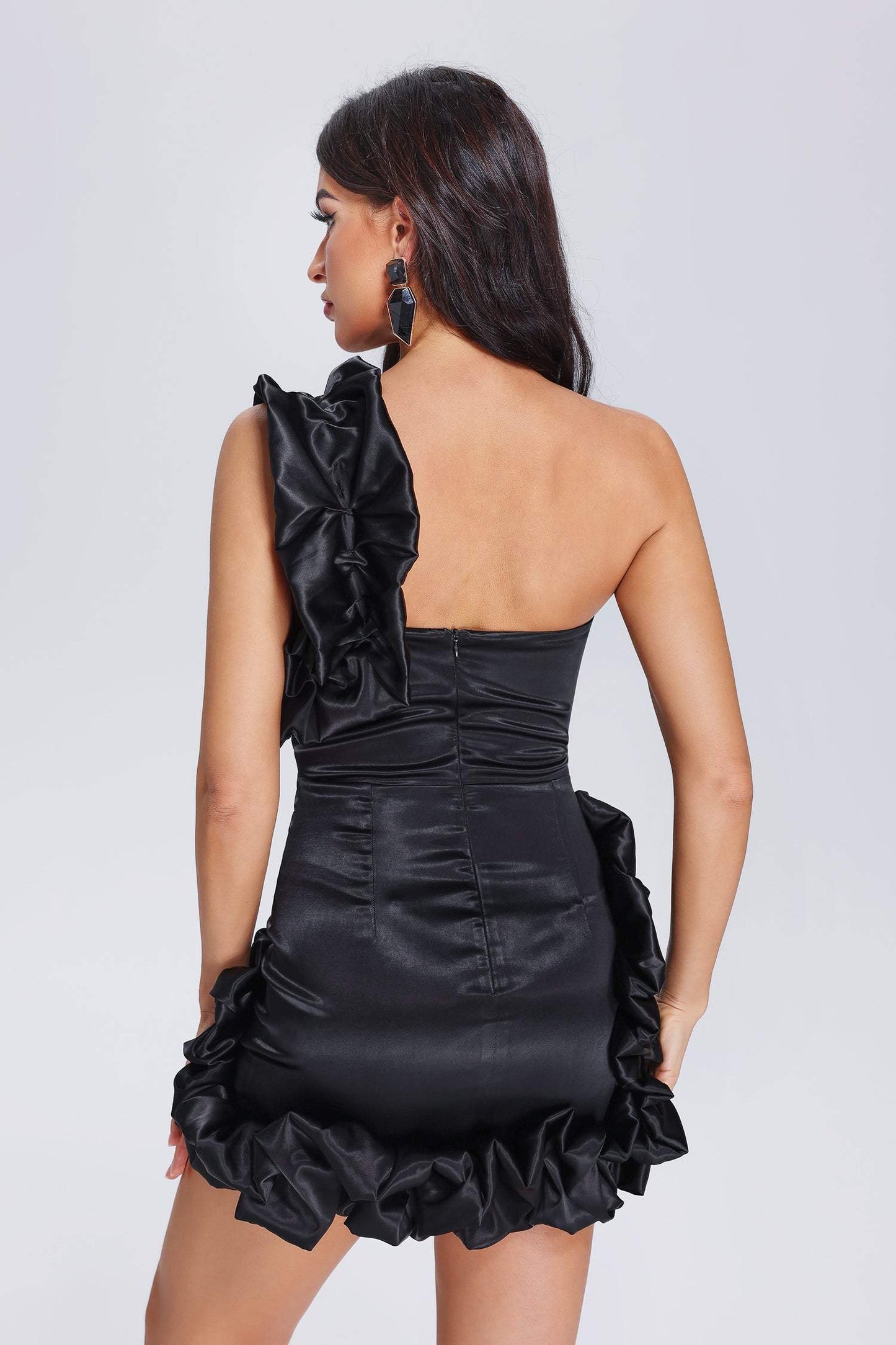 Chic Fur Sleeveless Party Mini Dress Aclosy