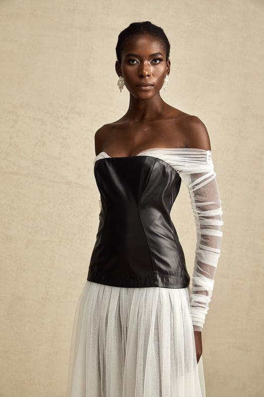 CHIC OFF SHOULDER MESH MAXI DRESS