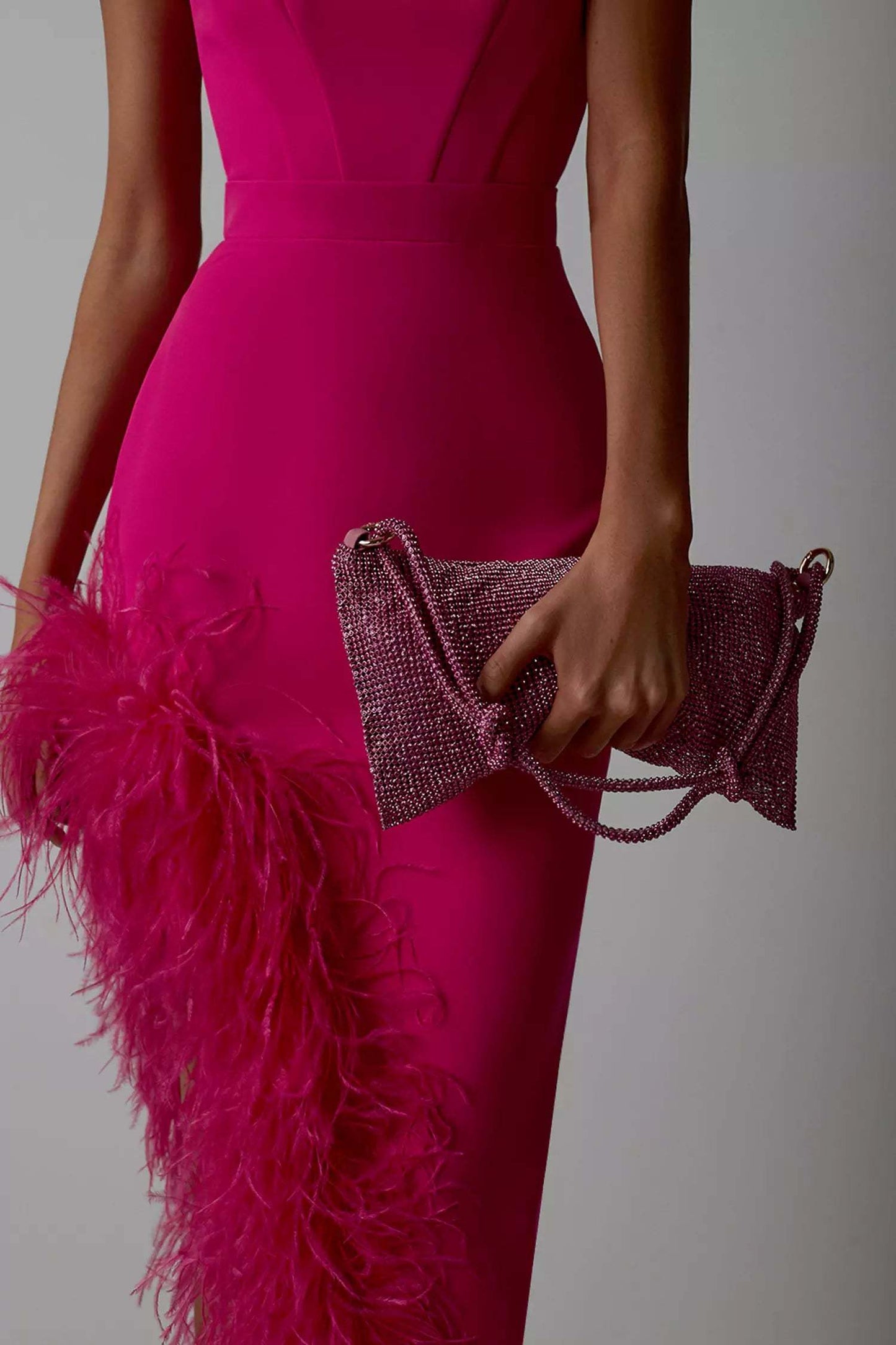 European And American Fashion Tube Top Exposed Leg Feather Stitching Banquet Party Dress Skirt aclosy