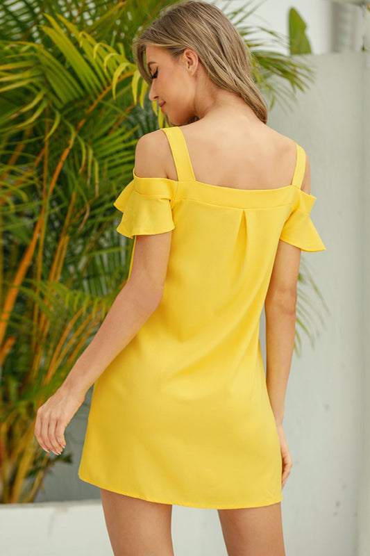 Cold-Shoulder Mini Dress Trendsi