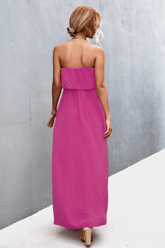 Strapless Split Maxi Dress Trendsi