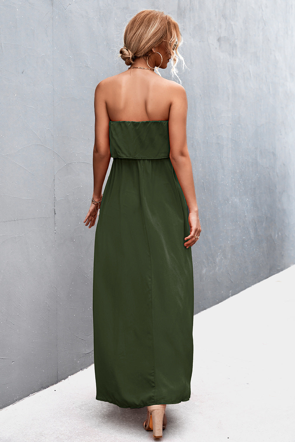 Strapless Split Maxi Dress Trendsi