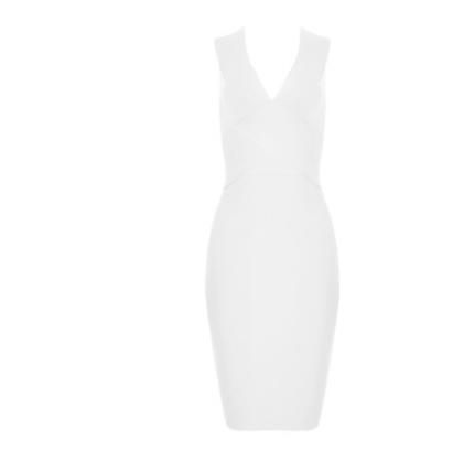 V Neck Party Bandage Dress aclosy
