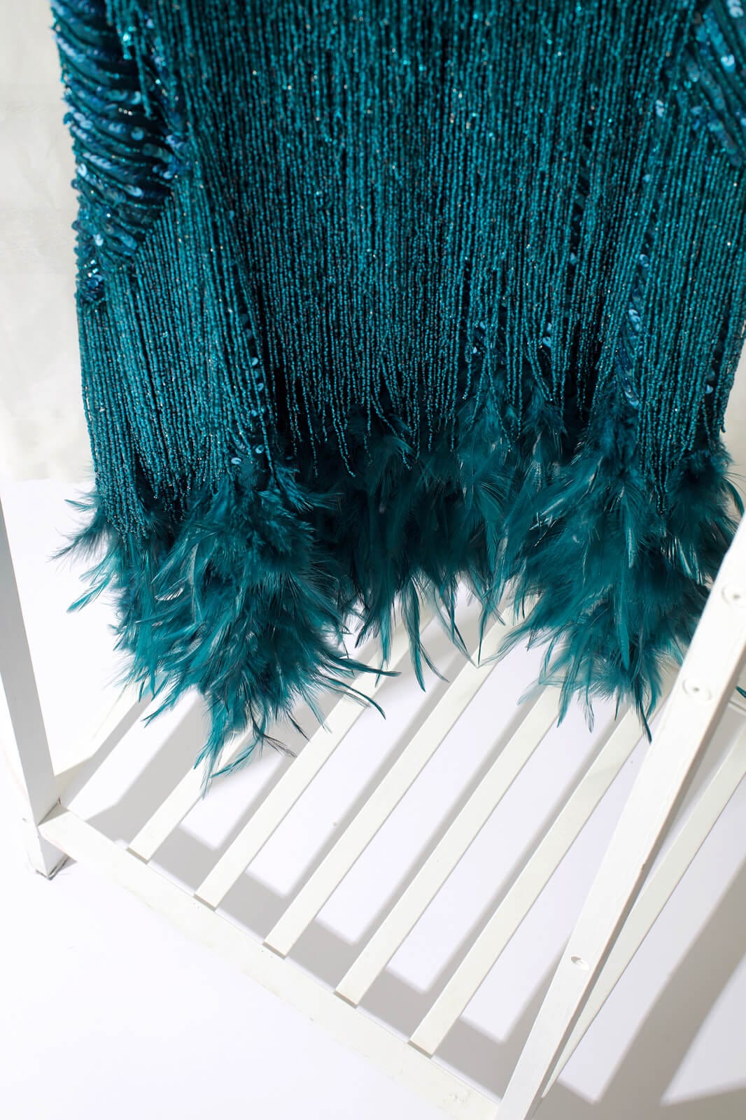 LOTTIE TEAL DRESS-WHITE aclosy