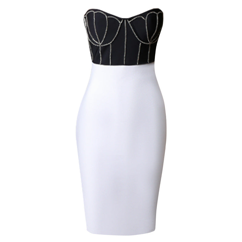 Strapless Bandage Skirt Dress aclosy