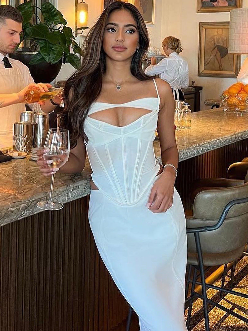 Zenob Ivory Corset Maxi Dress aclosy