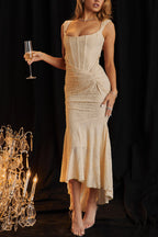 Alyia Rose Pink Floral & Black Maxi Dress Aclosy