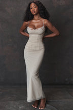 Mesh Stitching Lace Mid-length Dress Aclosy