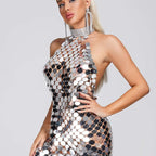 Women's Handmade Stitching Sequin Sequins Dress aclosy