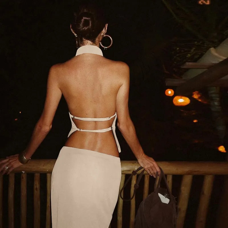 Sleeveless Vest Slim Fit Long Dress Suit