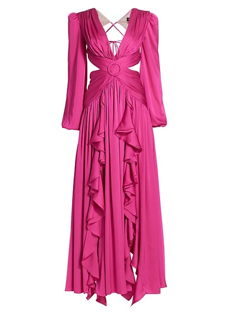 Women's Lace V-Neck Solid Color Fashion Dress Aclosy