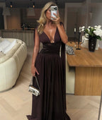 Maelle Draped Chiffon Maxi Dress