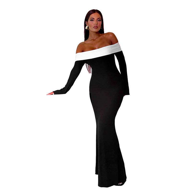 Women's Autumn Waist-tight Hip-wrapped Fashion Dress Aclosy