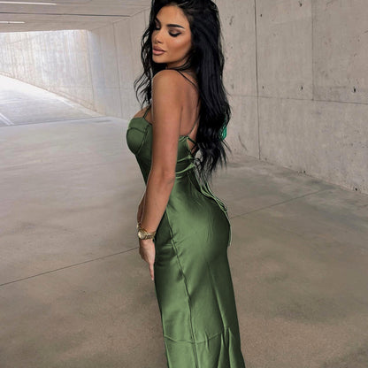 Satin Backless Perfect Date Dress