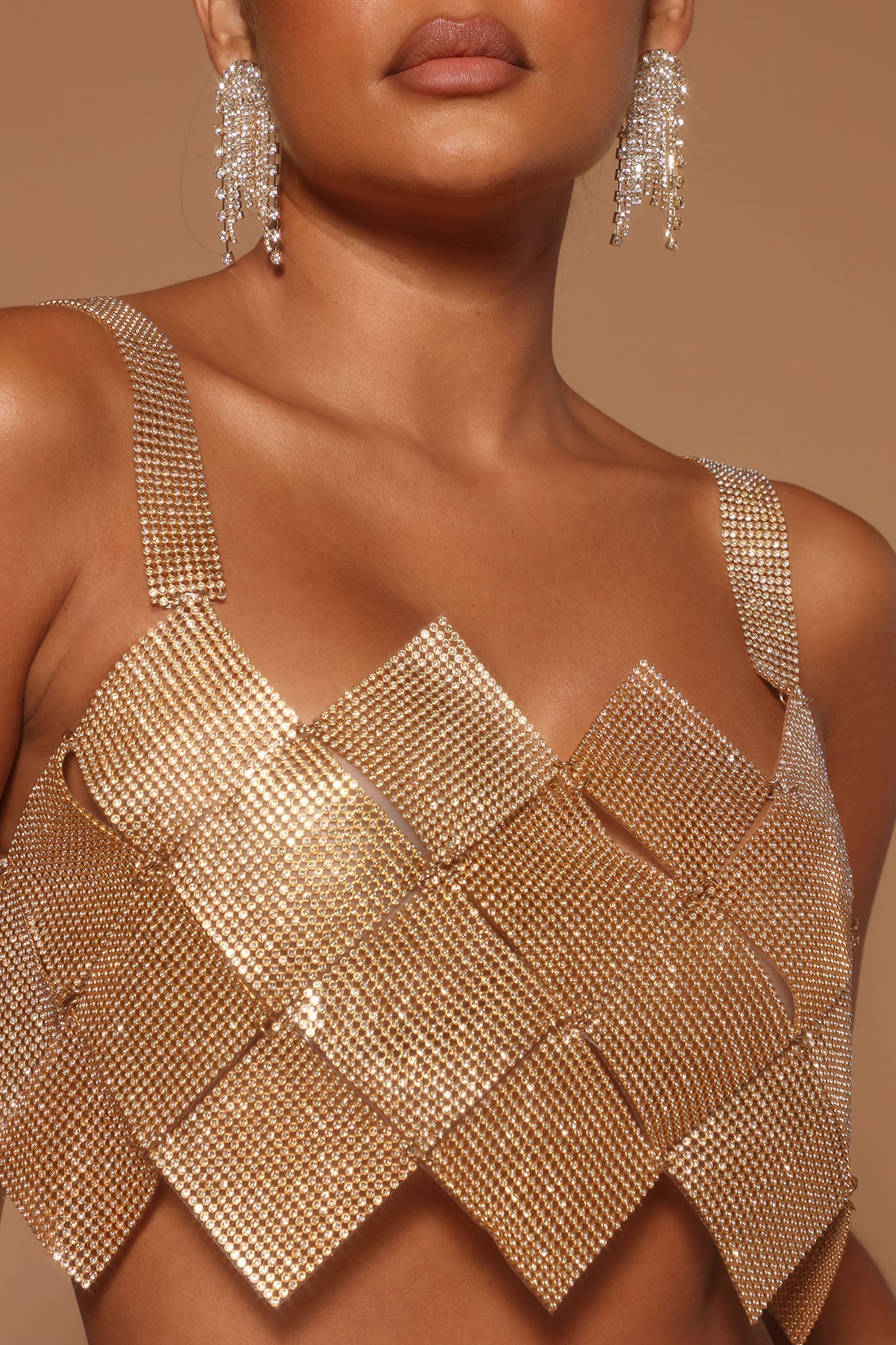 Women's Fashion Full Diamond Rhinestone Splicing Dress Aclosy