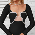 French Elegant Long Sleeve Dress Women aclosy