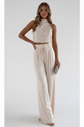 Sashi Suits Casual Sleeveless Midriff-baring sets
