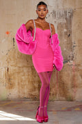 Chic Sling Fringed Diamond Bandage Dress Aclosy