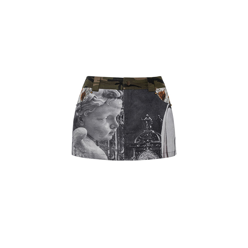 Ladies Skirt Vintage Design Print aclosy