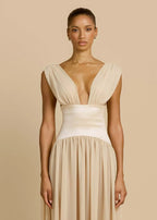 Maelle Draped Chiffon Maxi Dress