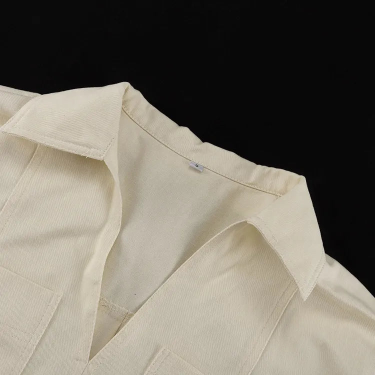 Chic Lapel Pocket Two-Piece Set