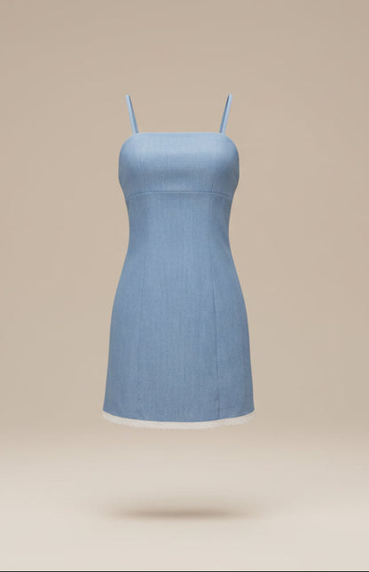Elegant Light Blue Sweet Women's Dress aclosy