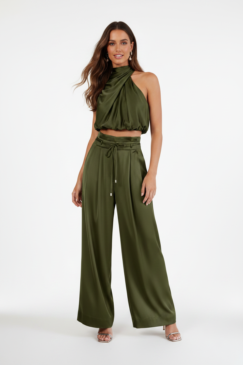 Sashi Suits Casual Sleeveless Midriff-baring sets