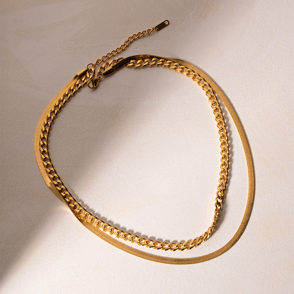 18K Gold-Plated Double Layered Necklace Trendsi