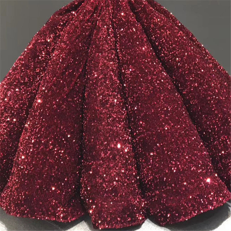 Bridal V-neck European And American Sequined Tutu Skirt aclosy