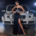 Sequin Embroider Velvet Party Evening Dress aclosy