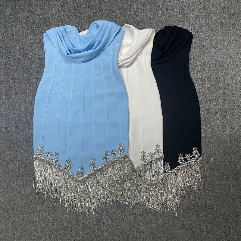 Tassel Tube Top Bandage Dress