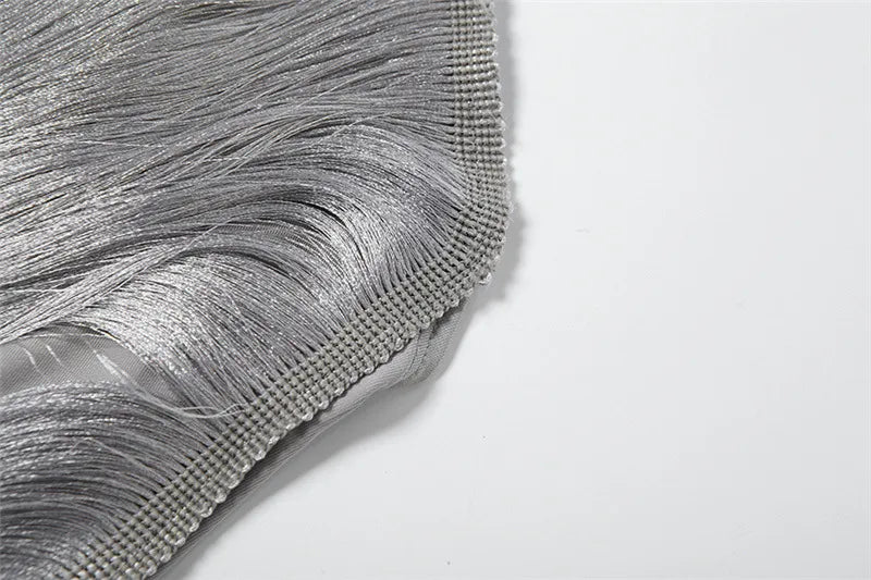 Elika Silver Backless Party Mini Dress