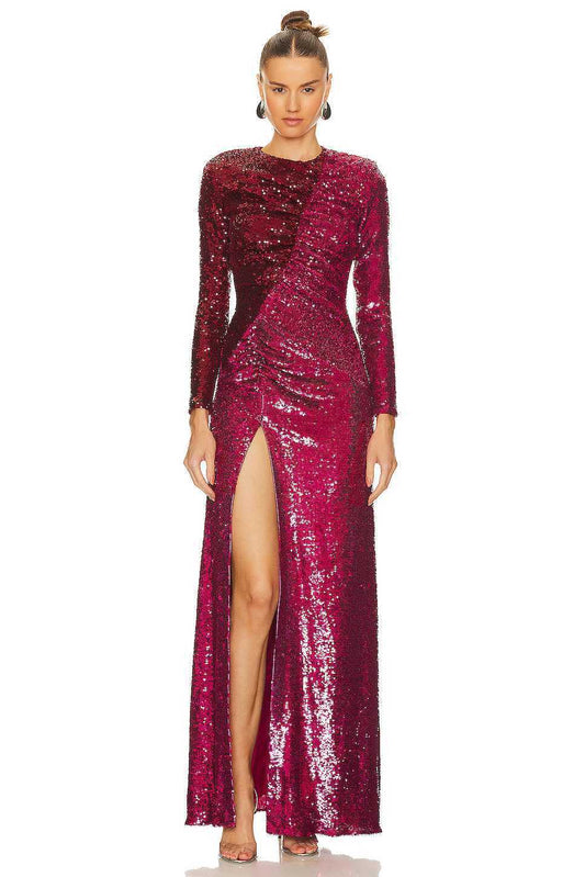 Elegant Graceful Split Sequins Maxi Dress Aclosy