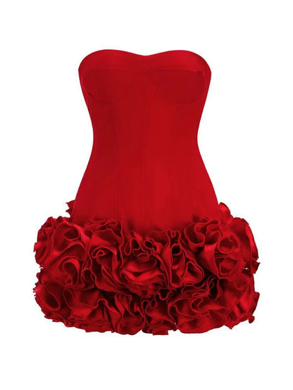 CHIC CORSET MINI RED DRESS