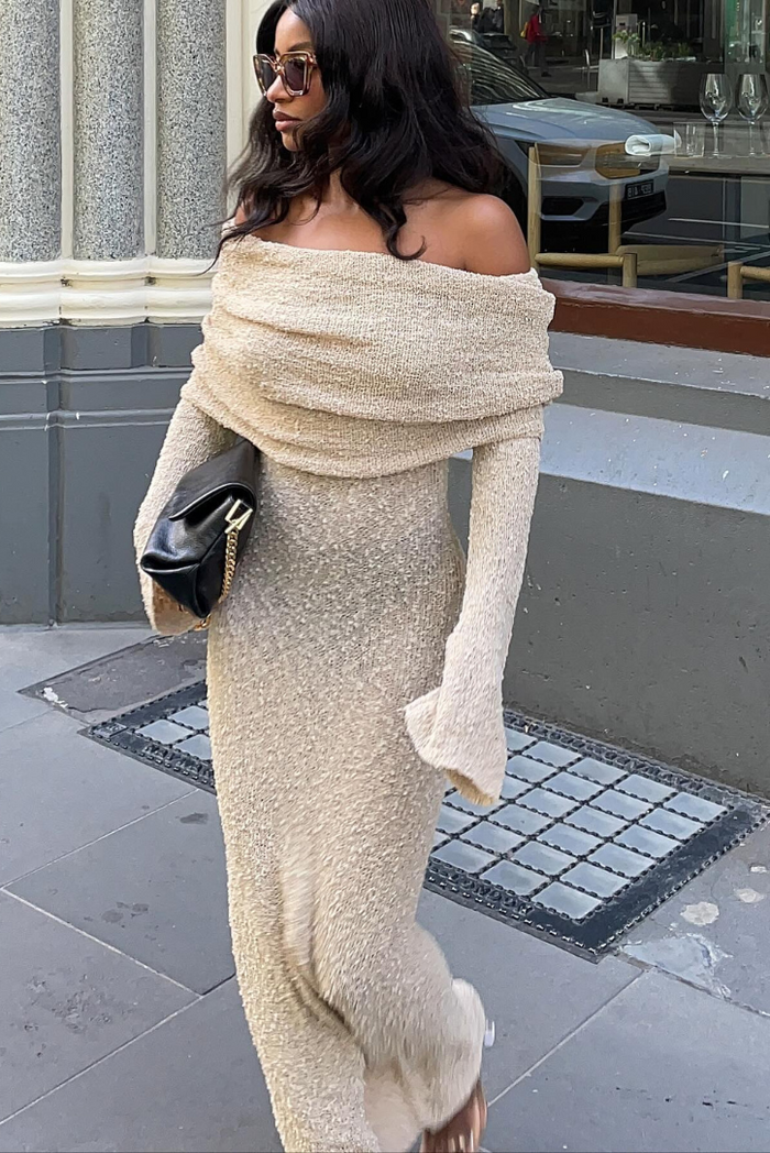 ALLURE BOUCLE MAXI DRESS