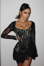 Alena Corset Black Mini Dress (Copy) Aclosy