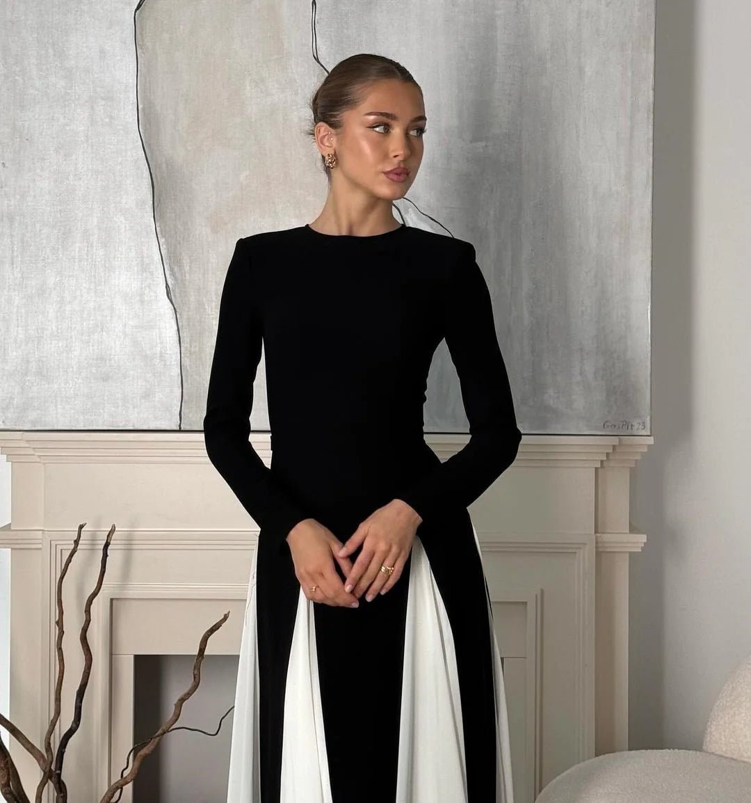 Aleka Sling Sleeved Maxi Dress Aclosy Aleka Sling Sleeved Maxi Dress Aclosy